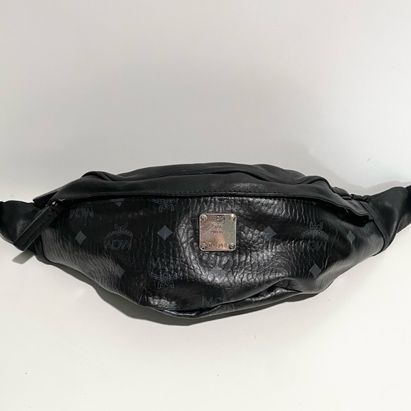 MCM Black Leather Fanny Crossbody Bum Bag - Picture 4 of 10